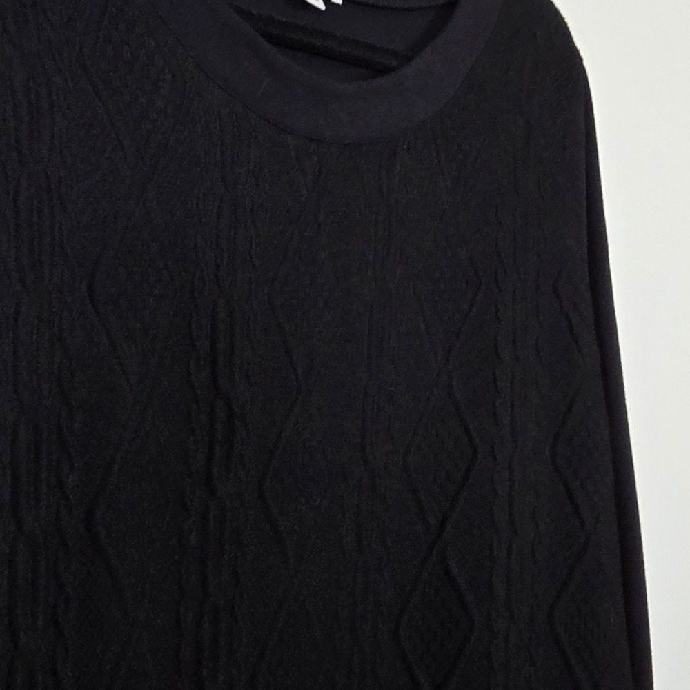 Paul Smith Sweater Dress Womens L Black Cable Knit Wool Mix Long Sleeve Portugal - Picture 2 of 10
